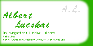 albert lucskai business card